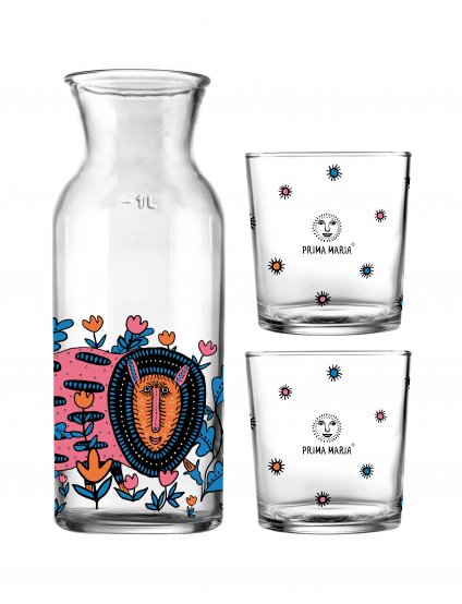 Картинка Набір скляного посуду з принтом